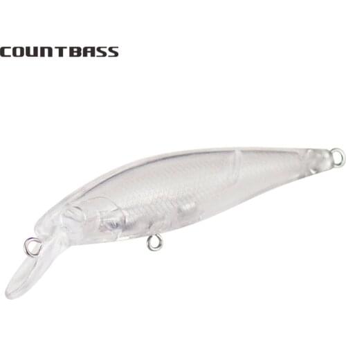 10pcs Countbass Blank Hard Bait Minnow 67mm Slow Sinking Glass Balls Rattles, Anglers Unpainted Fishing Lures Wobblers