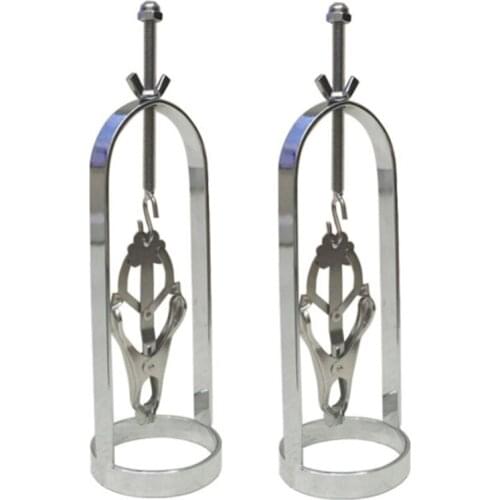 2PCS Breast Puller Pump Stainless Steel Nipple Clamps SM Slave Torture Restraint Adult Game Couple Sex Toys Women Men