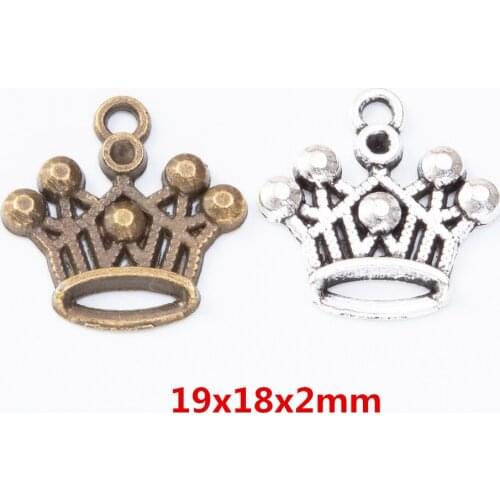 60 pieces of retro metal zinc alloy Crown pendant for DIY handmade jewelry necklace making 7351B