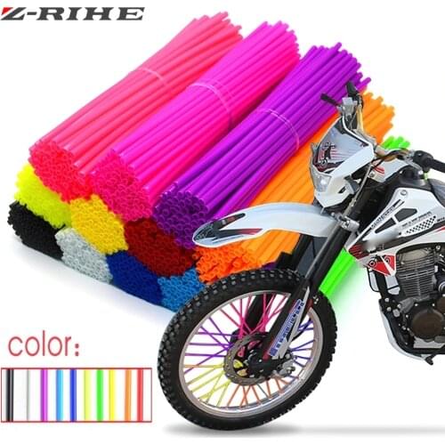 72pcs Universal Motorcycle Dirt Bike Wheel Rim Spoke Skins Covers Wrap Tubes Decor Protector Kit for Yamaha Honda pit bike