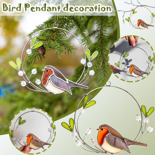 Acrylic Bird Wall Decor Home Room Indoor Wall Windows Art Sculpture Hanging Ornaments Outdoor Garden Tree Decoration Pendants
