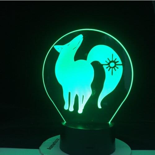 BAN FOX GREED ANIME LAMP THE SEVEN DEADLY 3D LED Night Light for Kids Bedroom Decor Light Colors Table Night Lamp Dropshipping