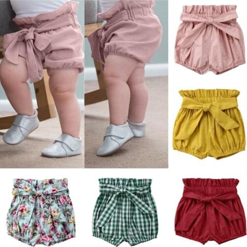 Toddler Kids Baby Girl Plain Floral bottoms Shorts Casual Pants Trousers