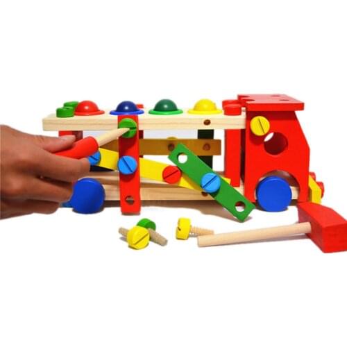 Childrens Educational Toys Multifunctional Pile Driver With Wood Screw Nuts Training Of Practical Ability Gift