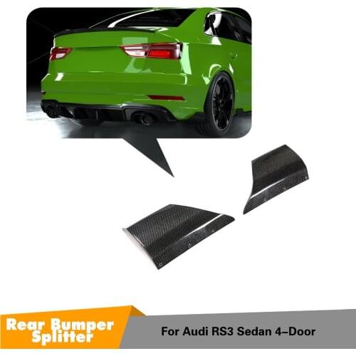 For Audi RS3 Sedan Rear Bumper Lip Splitters Apron Winglets Flaps Spoiler 2017 2018 2019