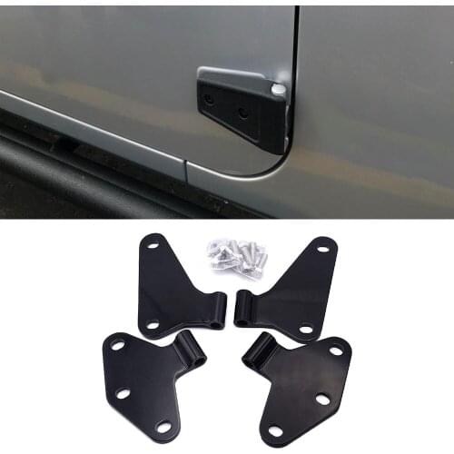 For Jeep Wrangler JK 2007-2018 Body Side 2 Door Hinge Mount Kit Stainless Steel Black