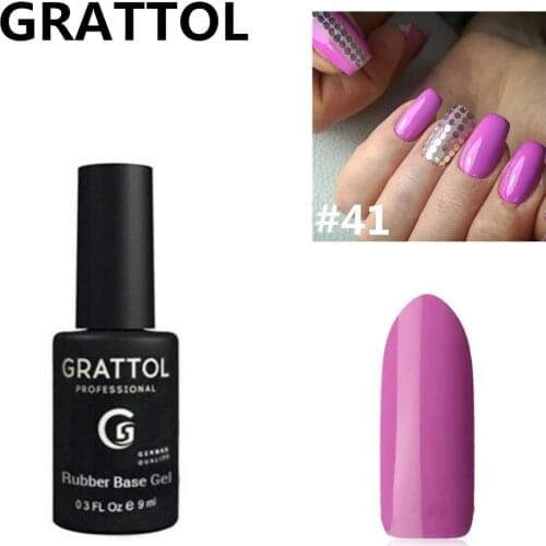 GRATTOL Professional 9ML #41 Purple Colors Fashion UV Gel Soak Off Vernish Semi Permanent LED Nail Polish Lacquer
