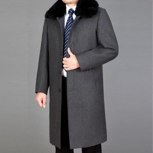 And Coats Man Jackets 2020 Rabbit Fur Coat Man Brand-Clothing Long Mens Winter Jacket Woolen Overcoat Men Trench Coat WUJ1170