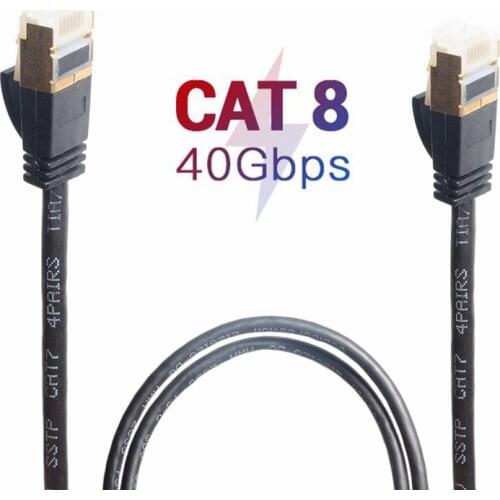 Ultra Slim Cat8 Ethernet Cable Cat 8 S/FTP 40Gbps 2000MHz RJ45 UTP Network Cable Patch Cord Lan Cables for Laptop Router TV BOX