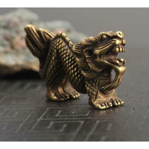 Chinese Antique Collectible Bronze Zodiac Dragon Exquisite Key buckle Pendants