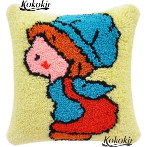 Latch hook kit rug mat cushion embroidery cross stitch sets sale Needlework Crocheting Rug Kits handmade 3d carpet