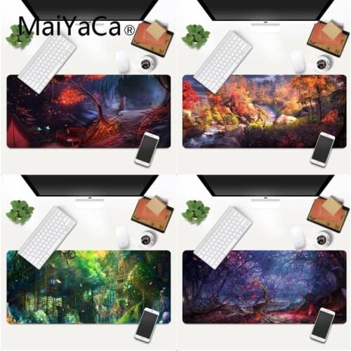 Landscape Tree Mouse Pad Locking Edge Non-slip Mouse Pad Gaming Mouse Pad Large Deak Mat 700x300mm for overwatch/cs go