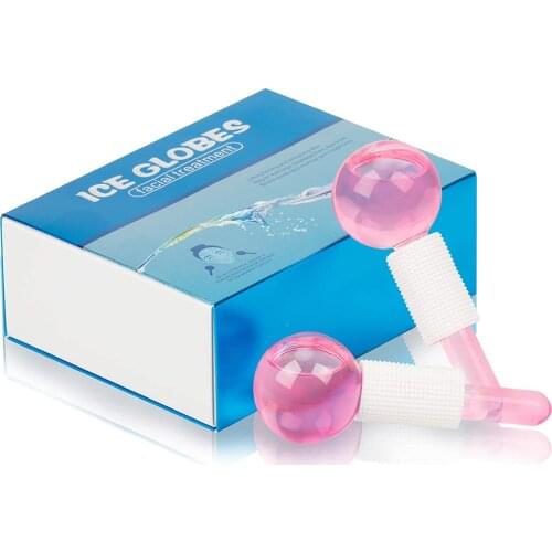 2 PCS New Facial Massage Globe Facial Cooling Globe Ball Beauty Face Neck Massage Tool Ice Hockey Energy Beauty Crystal Ball