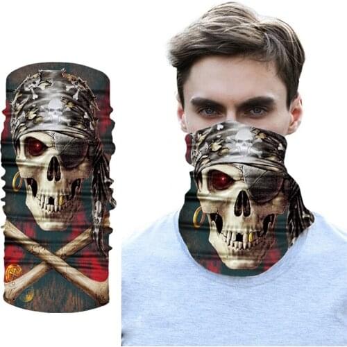 Summer Skull Printed Breathable Neck Tube Ski Scarf Balaclava Magic Head Scarf Outdoor Hiking Cycling Accessories