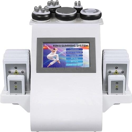 Hot 6 In 1 Vacuum Laser Radio Frequency RF 40K Cavitation Cavi Lipo Slimming Ultrasonic Liposuction Machine