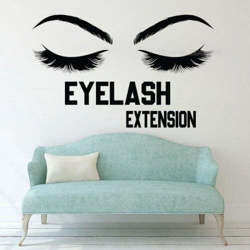 Eyelashes Extension Wall Decal Eyebrows Makeup Wall Stickers Beauty Salon Wall Mirror Stickers Lash Shop Logo Art Poster LL2605