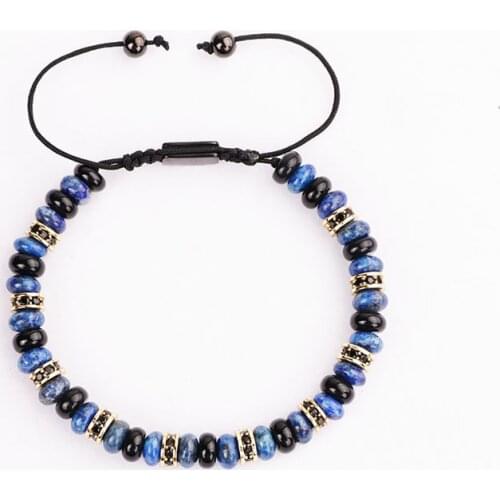 New Unique Design Natural Stone CZ Spacers Handcraft Beaded Adjustable Bracelet Men Women