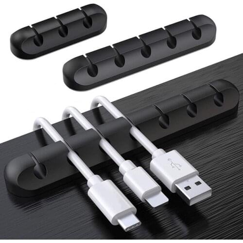 Cable Organizer Silicone USB Cable Winder Desktop Tidy Management Clips Cable Holder For Mouse Headphone Wire Organizer