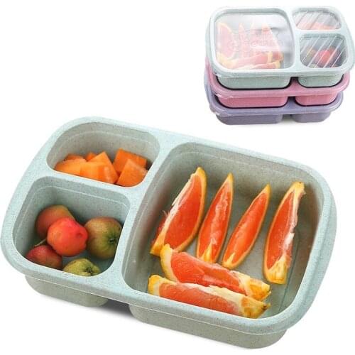 Separate Lunch Box, 3 Layers Portable Bento Box for Fruit Food, Microwave Leakproof Food Container, Kitchen Food Box