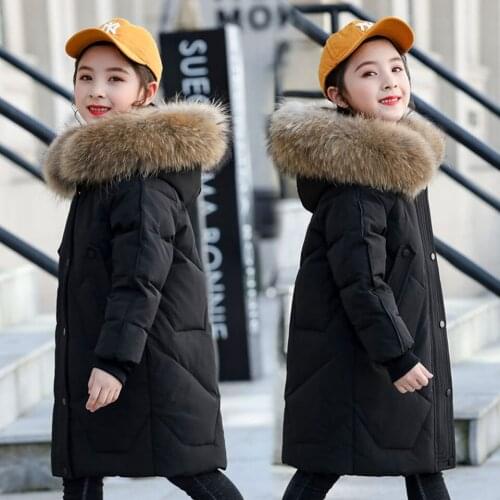 Winter For 4 6 7 8 9 10 12 14 Year Kids Teenage Girl White Duck Down Parkas Outerwear High Quality Warm Hooded Baby Girl Outwear