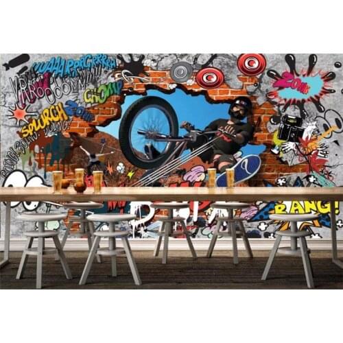 Custom w3d wallpaper custom photo Graffiti bike personality background wall room wallpaper for walls 3d wall muals wall paper