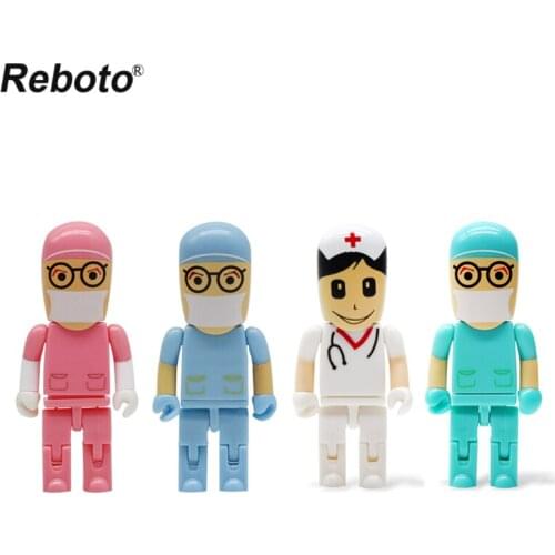 Reboto Doctors memory stick nurses Lovely medical pendrive cartoon usb flash drive pendrive 4GB 8GB 16GB 32GB 64GB