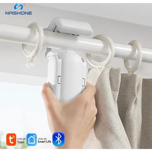 Tuya Smart Curtain Robot for U Rail/Rod Curtain Motor Google Drive Smart Life App Bluetooth Robot Curtain Work with Alexa Google