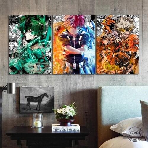 Self-adhesive Wall Sticker Anime My Hero Academia Wallpapers Prints Posters Printed for Home Decor Paintings Room Decoration