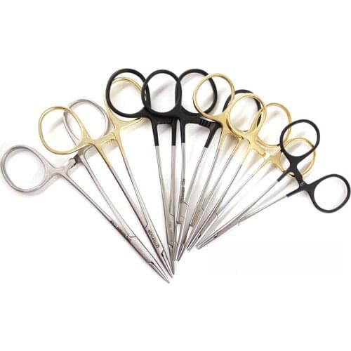Shanghai Youqun gold handle needle holder 12.5CM black handle double eyelid plastic surgery tool with scissors needle holder