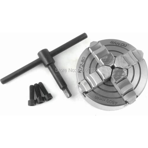 Lathe Chuck K72-80 4-Jaw Independent & Reversible Drill Chuck Jaw Metal Lathe Chuck Turning Machin CNC Drilling Milling Machine