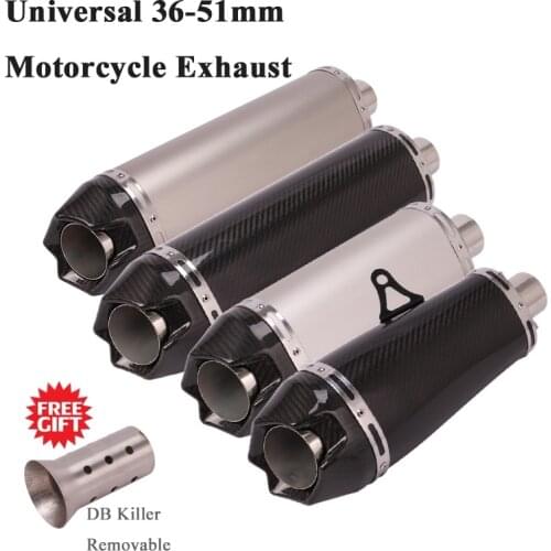 Universal ARROW Motorcycle Exhaust Escape Modified Moto Carbon Fiber Muffler DB Killer Remova For DUKE 690 Z900 MT07 R15 TMAX560