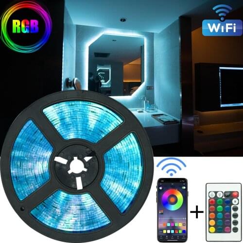 LED Strip 5050 Strip SMD 5m 10m 15m 20m NO waterproof Flexible Ribbon Stripe DC 12V RGB Diode Tape Bluetooth Controller Adapter