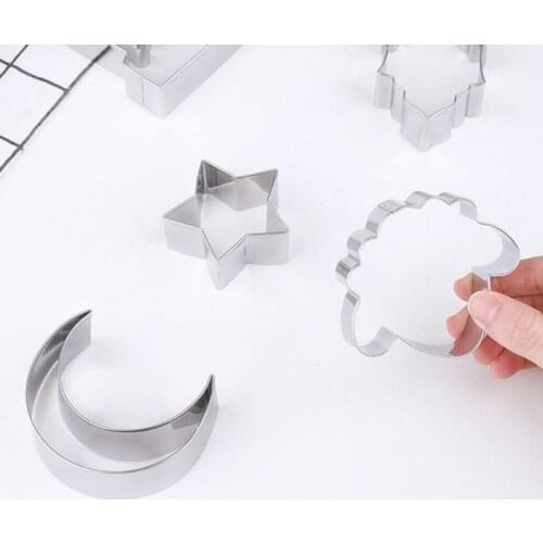 12Pcs Eid Mubarak&Ramadan Cookie Cutters DIY Moon Star Biscuit Cutters Cake Mold