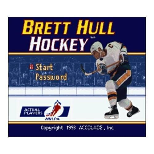 Brett Hull Hockey USA Version 16 bit Big Gray Game Card For NTSC Game Player