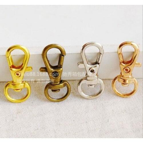 2018 10pcs Vintage Metal Luggage bag Dog buckle Snap hook,Bag hanger Lobster Clasp DIY Sewing handmade Key chain buttons LWW660