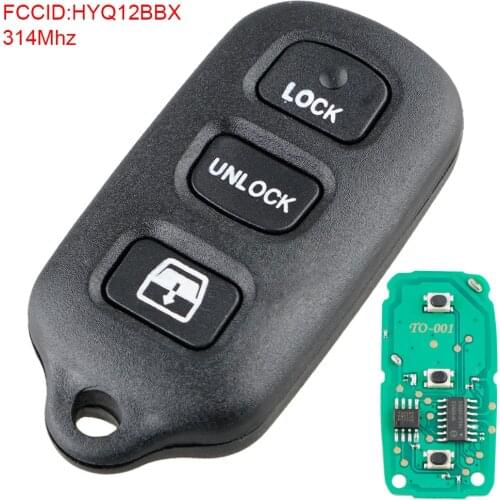 314Mhz 3+1 Buttons Keyless Entry Remote Key Fob HYQ12BAN HYQ12BBX HYQ1512Y for Toyota Avalon 1998 1999 2000 2001 2002 2003 2004