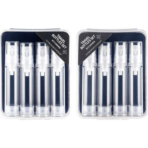 4pcs/set Vacuum Spray Lotion Bottle Portable Refillable Bottle Beauty Cosmetic Travel Empty Bottle Set