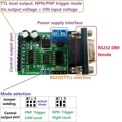 8ch RS232 TTL232 IO Control Switch Board Com DB9 Serial port for Momentary Self-locking Interlock Latch Delay Relay Module
