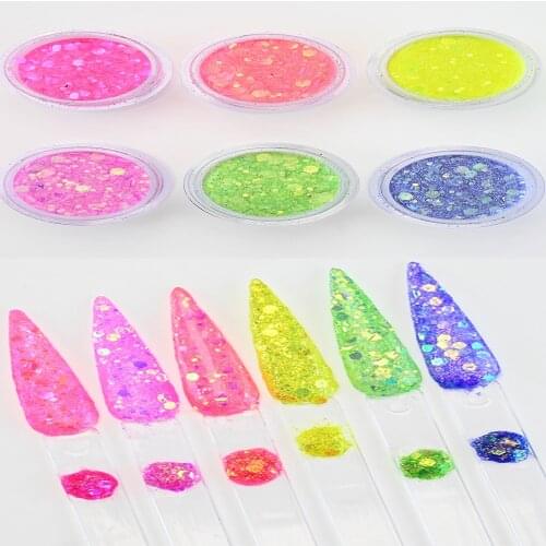 6Jar Nail Acrylic Powders 3 in 1 Acrylic Holographic Mix-Size Symphony Polymer Powder System For Nail Extension & Decoration G%1