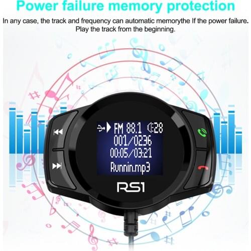 Car Bluetooth 4.2 Mp3 Player Smart Dual USB Fast Charger Handsfree Audio Receiver FM Transmitter Adapter Support TF Card