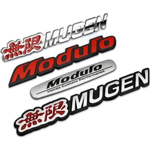 Car Styling 3D Aluminum Mugen Emblem Chrome Logo Rear Badge Car Trunk Sticker For Honda Civic Accord CRV Fit Car Accessories