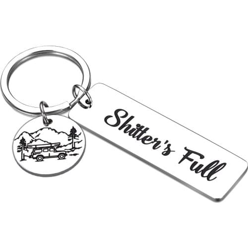 Keychain Happy Camper Keyring Camping Lovers Gift Campers Jewelry Trailer Vacation Jewelry Key Chain Gift for Travelers