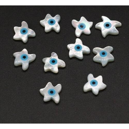 10pcs White Cross Evil Eye Shell Beads Butterfly Mother of Pearl Shell Beads for Charms Jewelry Making DIY Bracelet Necklace