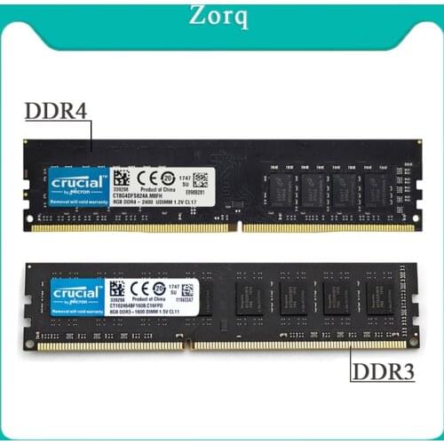 Crucial DDR3 DDR4 4GB 16GB RAM Desktop Memory PC3 1333 1600 PC4 2400 2666 Memory DIMM 32GB Memória PC RAM DDR4 8gb Cruclal