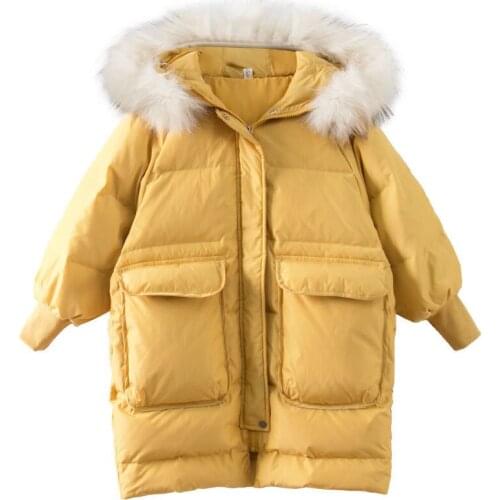 Kids Winter Teens Girls Children Clothing Boys Long Jacket Baby Girl Clothes Faux Fur Collar Coat Snowsuit Outerwear Coat Parka