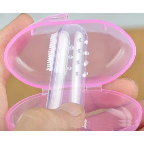 Kids Safety Silicone Baby Teether With Box Soft Tooth Cleaning Tool Infant Newborn Baby Finger Toothbrush newborn Teethers