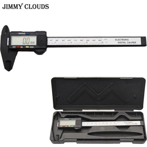 150mm Electronic Digital Caliper 6 Inch Carbon Fiber Vernier Caliper Gauge Micrometer Measuring Tool Digital Ruler with box