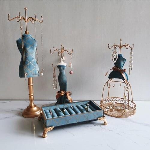 European Creative Jewelry Necklace Model Frame mannequin Display wedding Earrings rack ear studs ornaments receive box 1pc D209