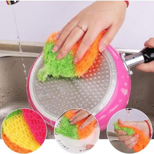 Fruit Dish Scrubber Sponge Clean Non-scratch Strawberry Bowl Pan Dish Washing Cleaning Cloth Super Absorbent Home Kitchen Tool