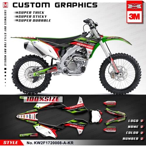 KUNGFU GRAPHICS Personalized Motocross Stickers MX Decals for KX250F KXF 250 2017 2018 2019 2020, Green Red Black